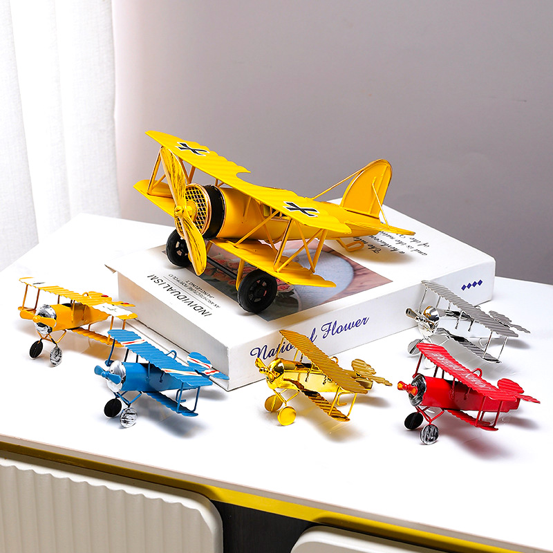 Vintage Collectible Ornaments - Modellino di Aereo Vintage in Metallo,