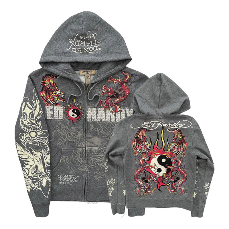 Vintage Zip Hoodie - Felpa Oversize con Cappuccio American Gothic