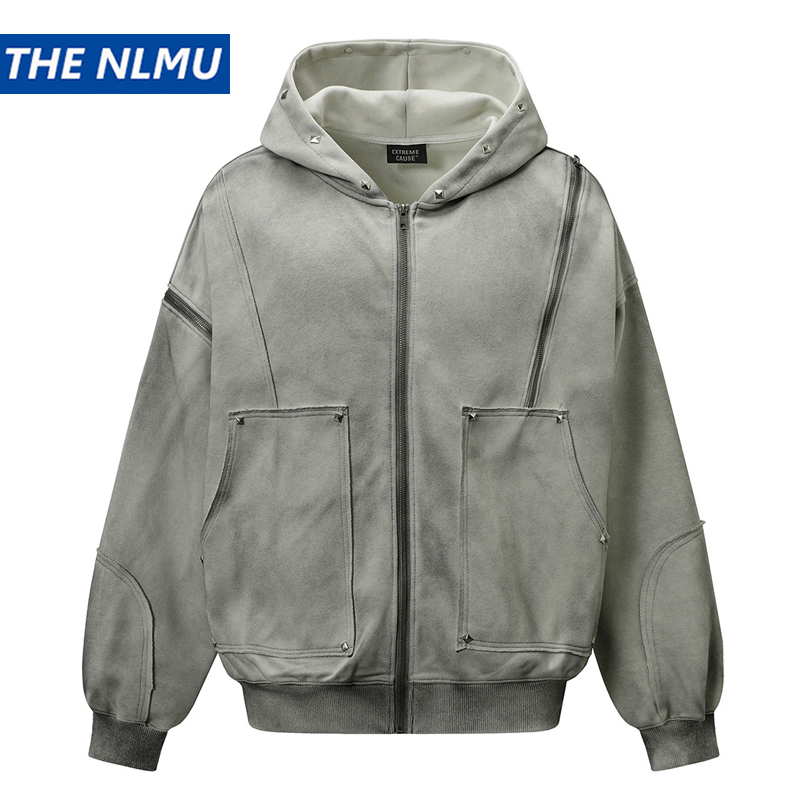 Vintage Zip Hoodie - Giacca da uomo vintage con cappuccio