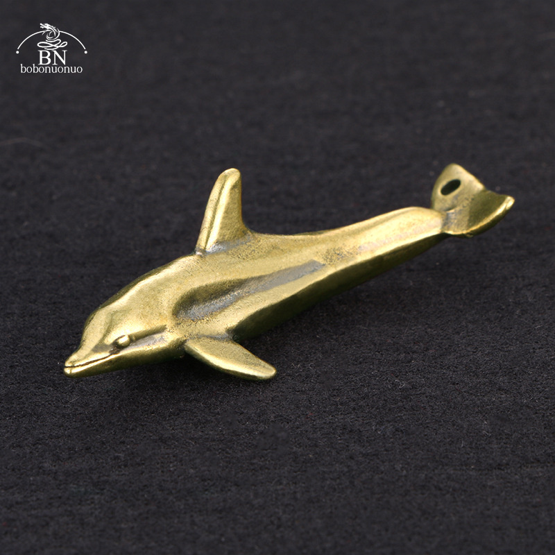 Vintage Collectible Ornaments - Ornamenti di delfini in ottone massiccio