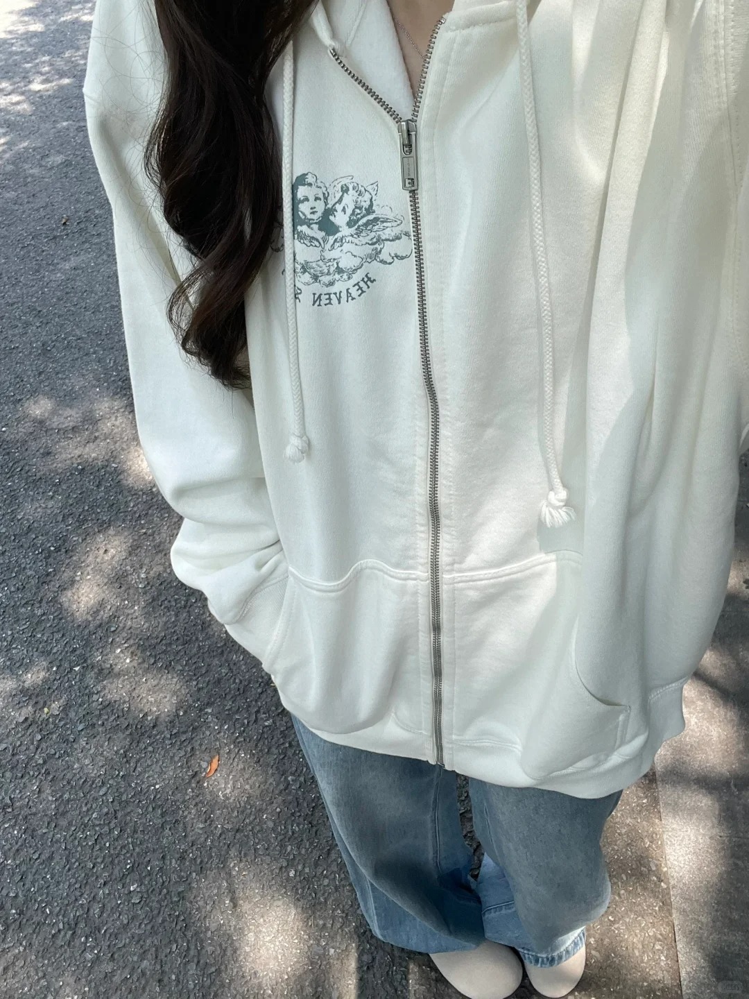Vintage Zip Hoodie - Felpe con zip tascabili Top da