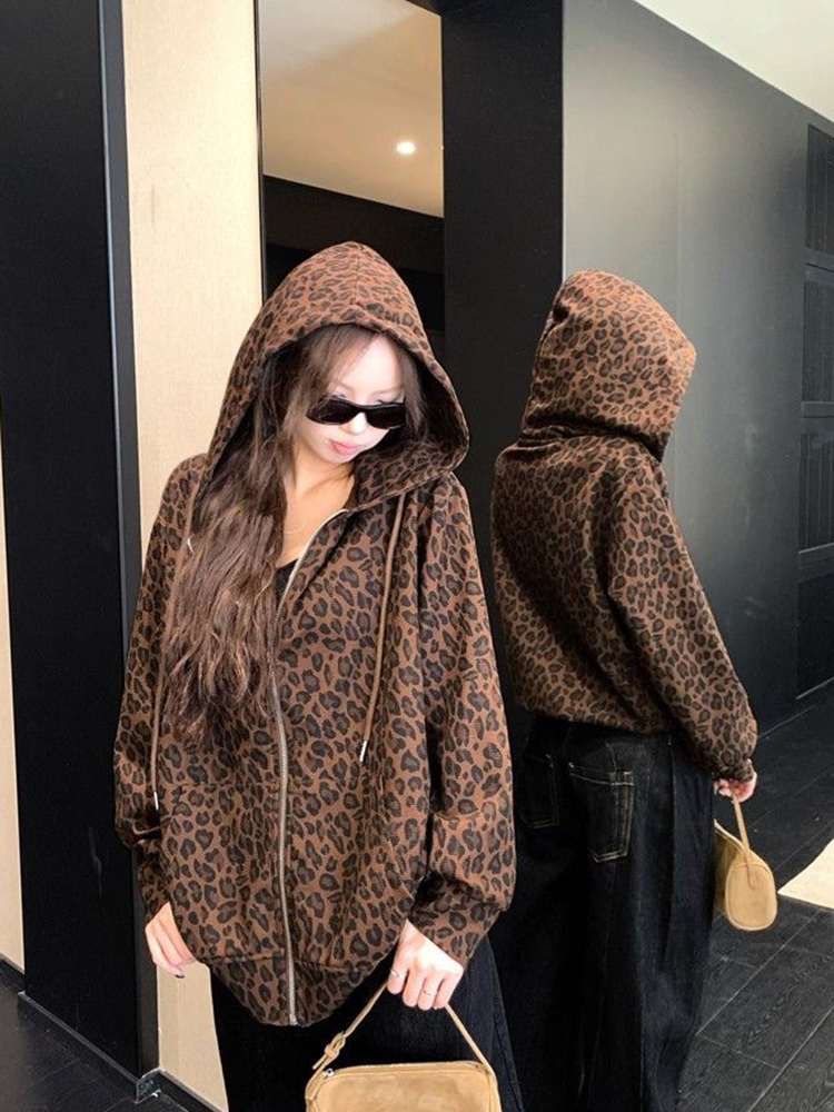 Felpe con cappuccio leopardate - Vintage Zip Hoodie recensione e prezzo