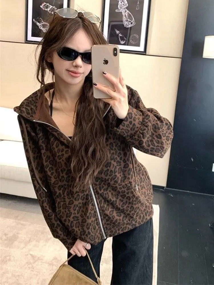 Felpe con cappuccio leopardate - Vintage Zip Hoodie recensione e prezzo